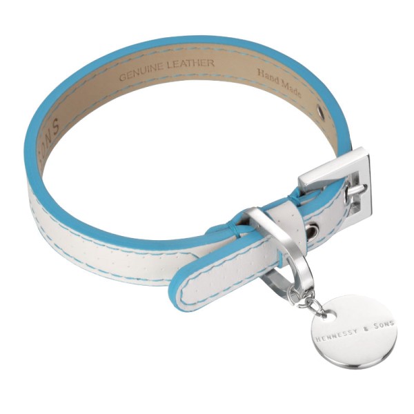 Henessy & Sons Polo halsband, wit/ blauw